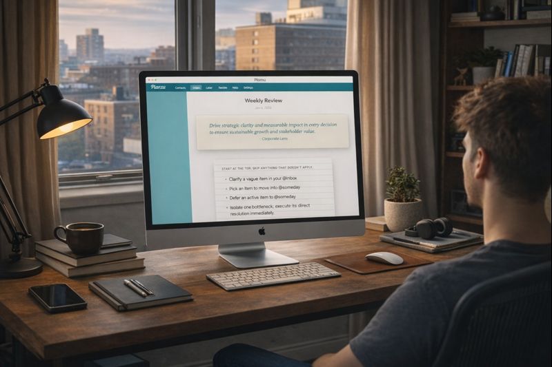 Weekly review with reflection